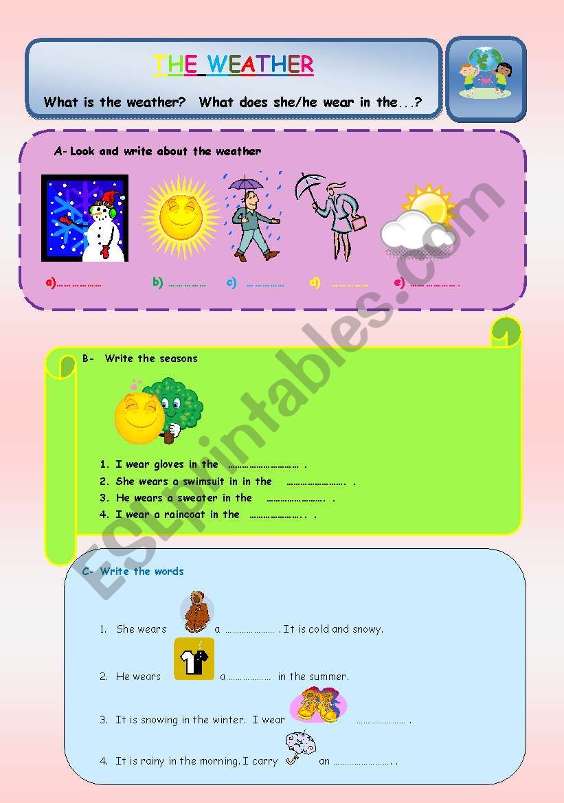 the weather and clothes worksheet