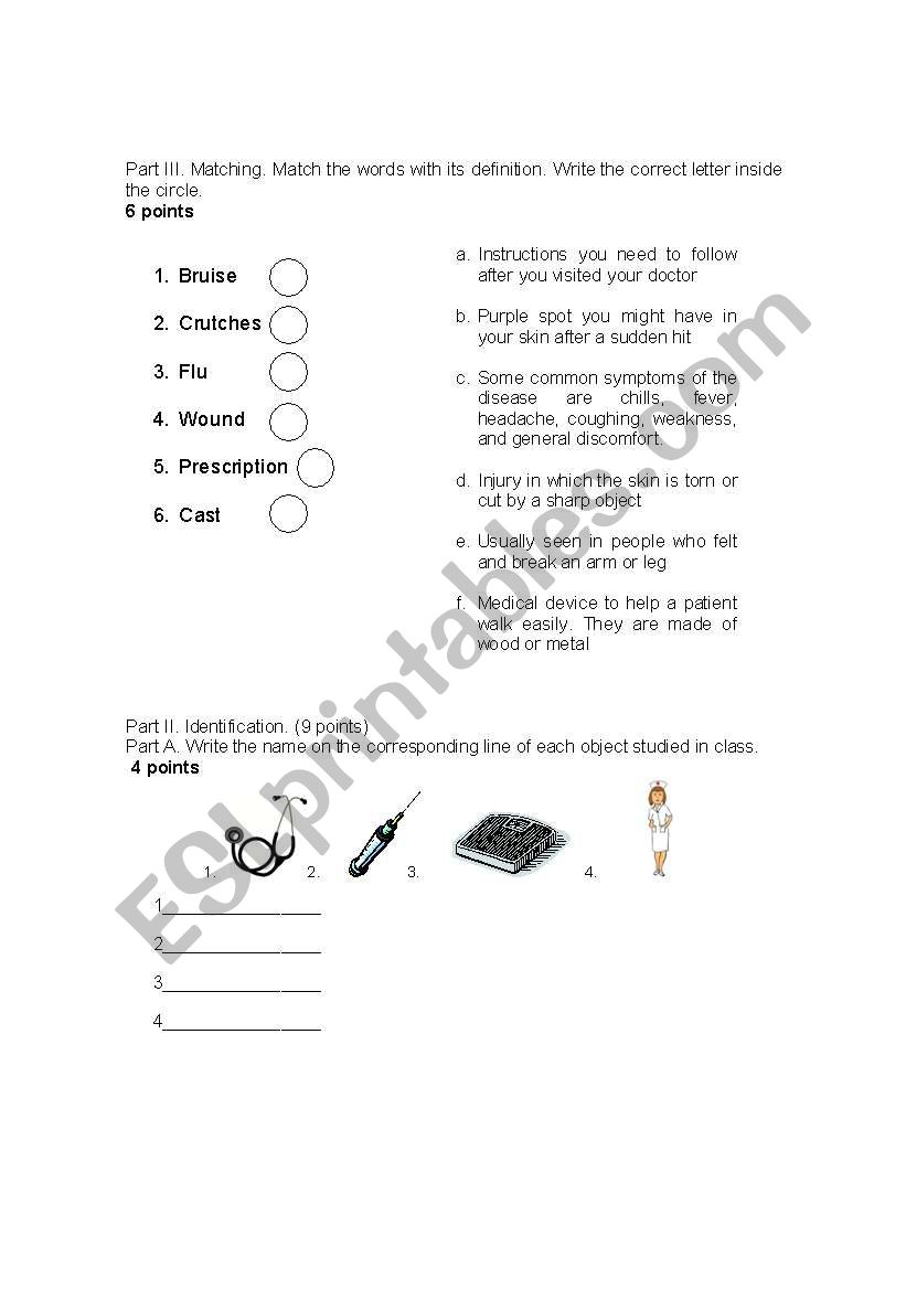 health worksheet