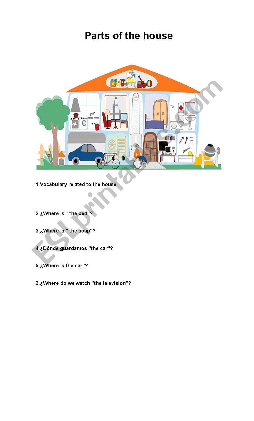 the parts of the house worksheet
