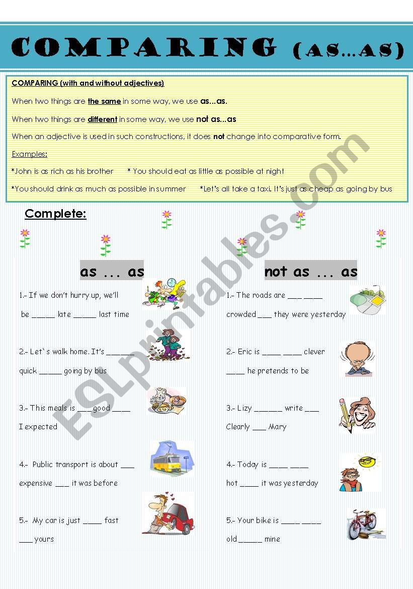 COMPARING (as...as  / not as ... as)