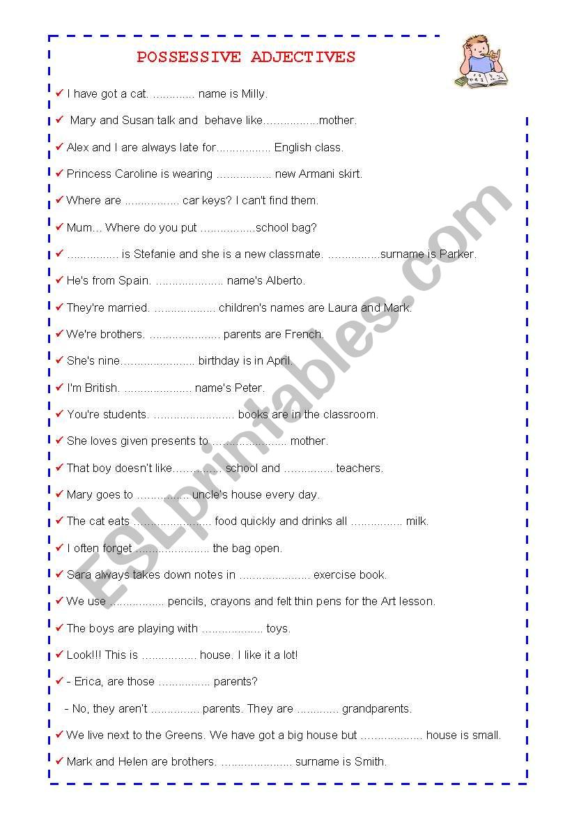 Possessive Adjectives worksheet