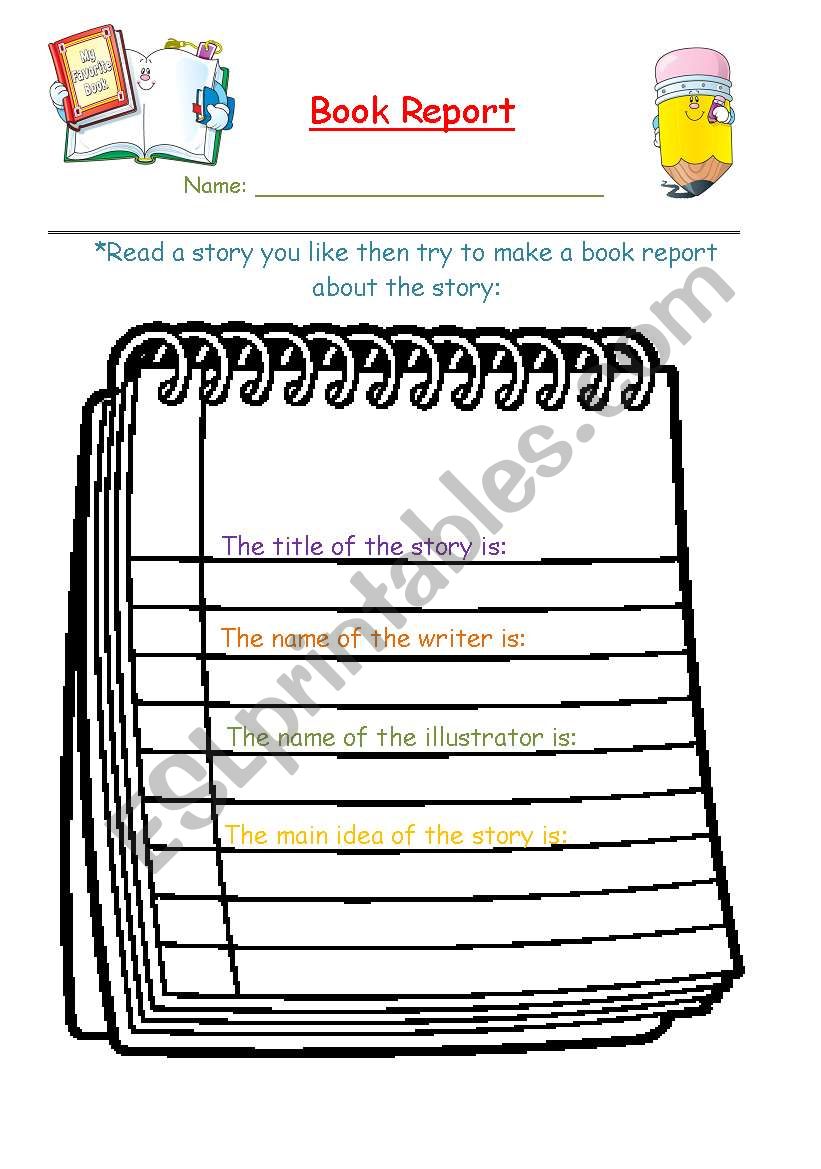 Book report worksheet