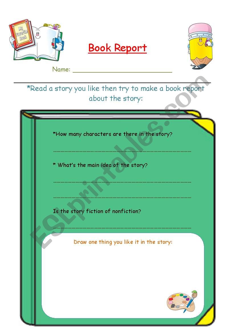 Book report worksheet