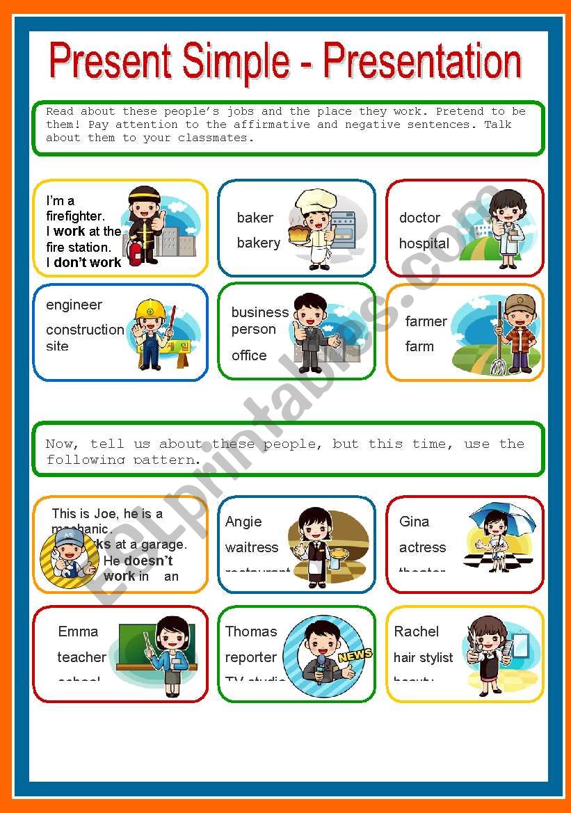 present simple esl presentation