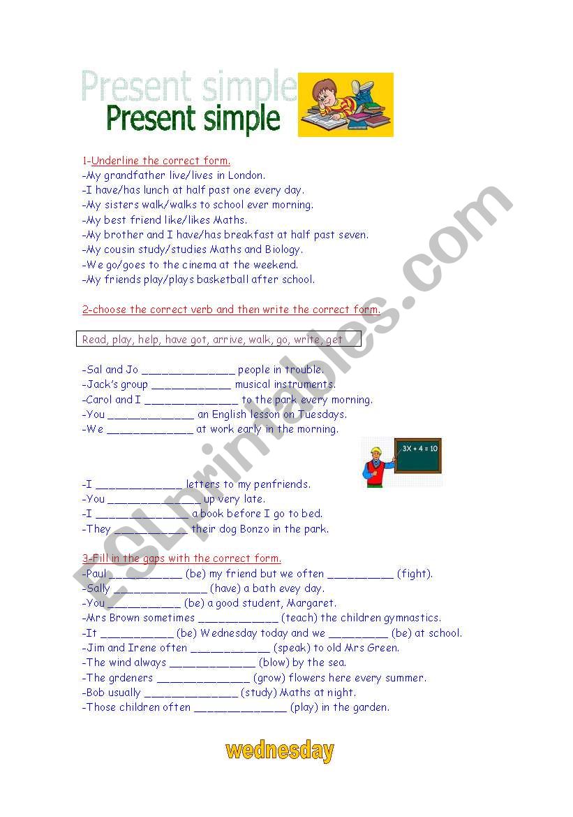 present simple worksheet