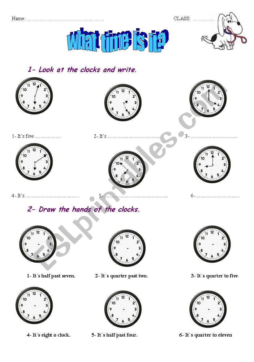 What time is it? worksheet