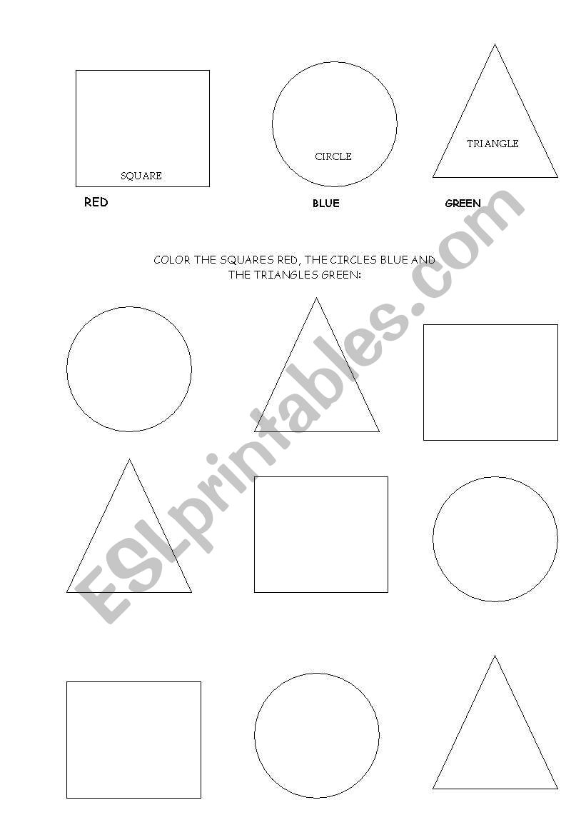 Colours and Shapes worksheet