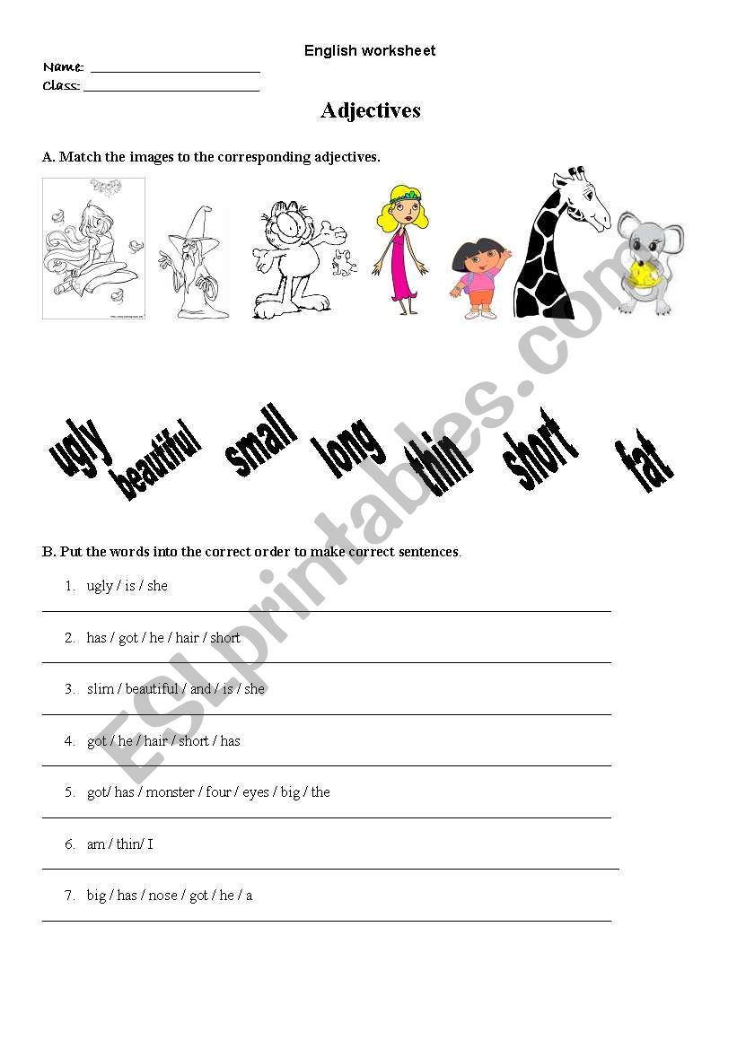 Describing people worksheet