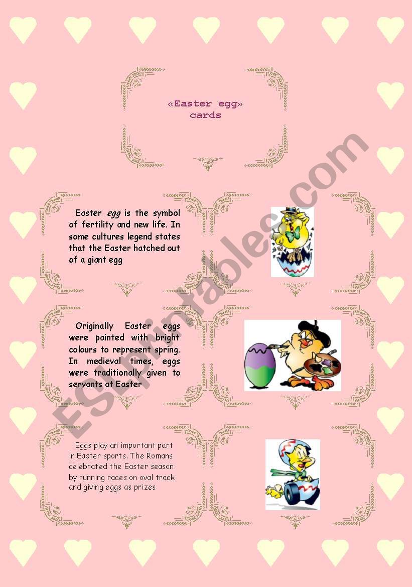 Easter Egg Cards worksheet