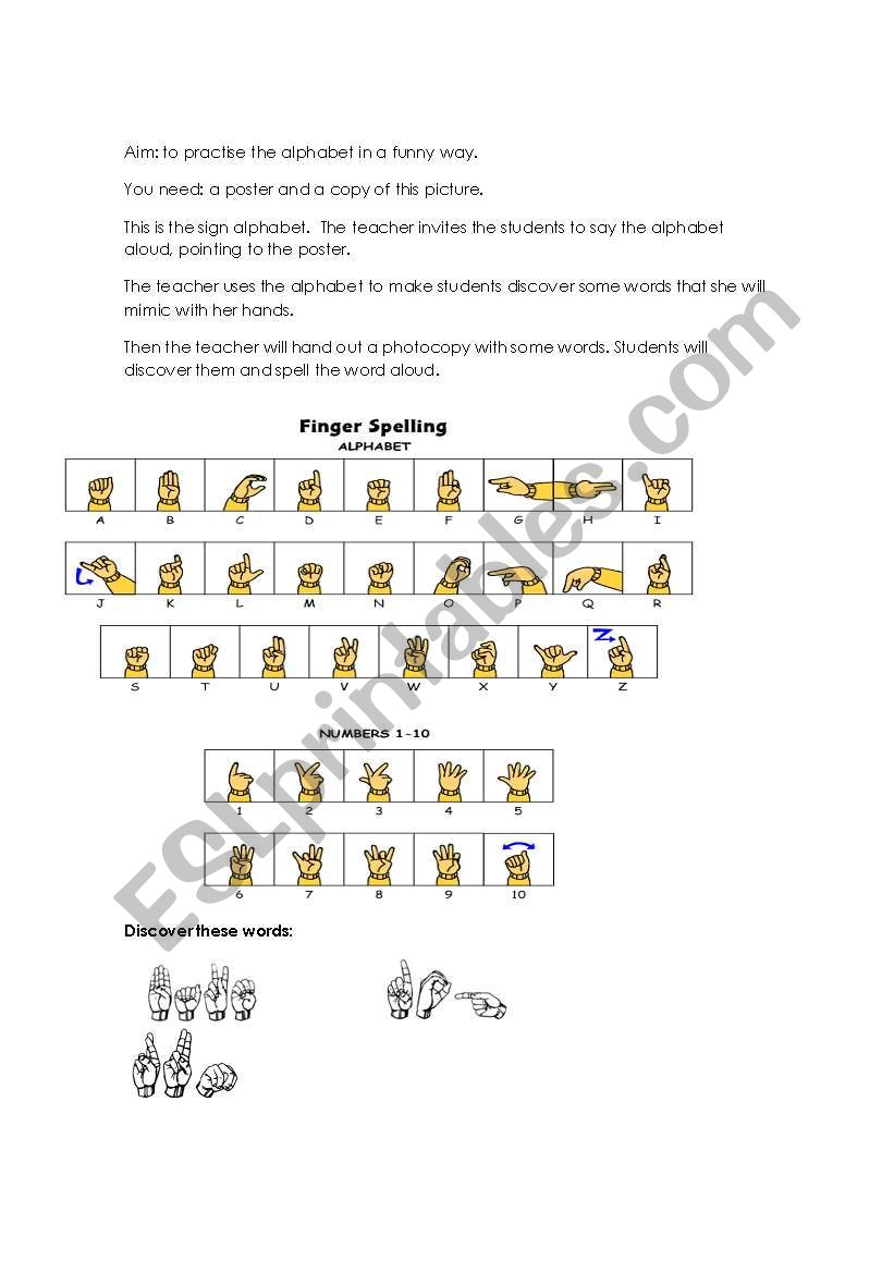 sign alphabet worksheet