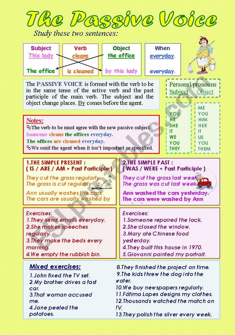 Present past passive worksheets