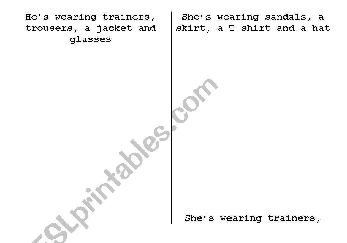 draw the clothes worksheet