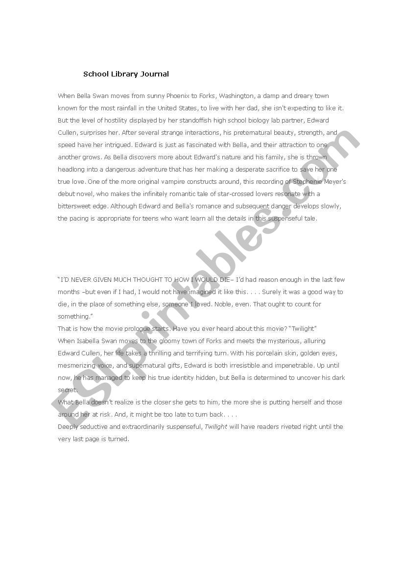 movie review worksheet