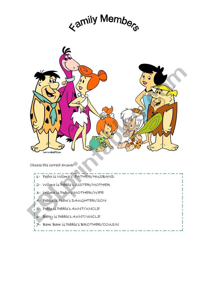 Family members worksheet