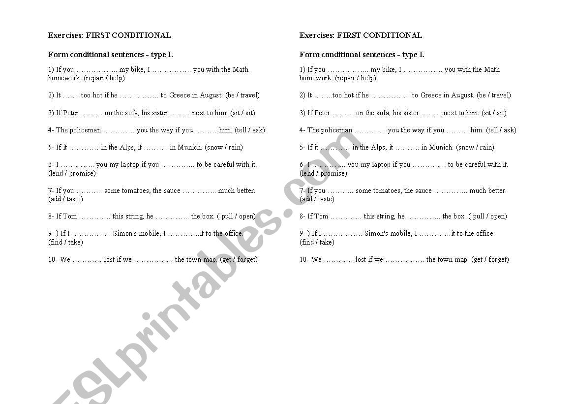 First Conditional worksheet