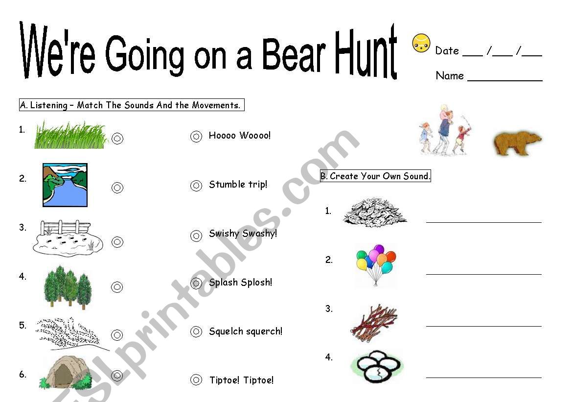 WeÂ´re Going on a Bear Hunt worksheet