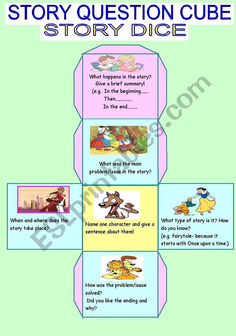 A story cube/dice worksheet