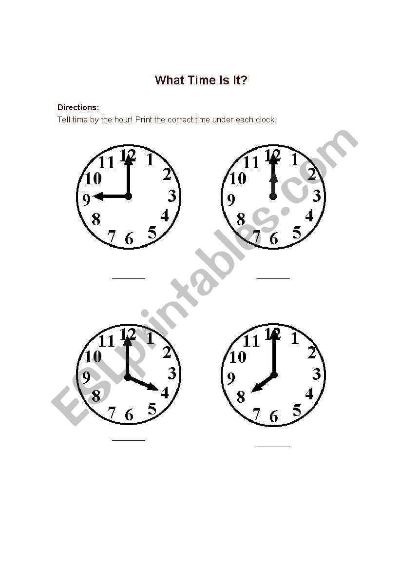 What time is it? worksheet