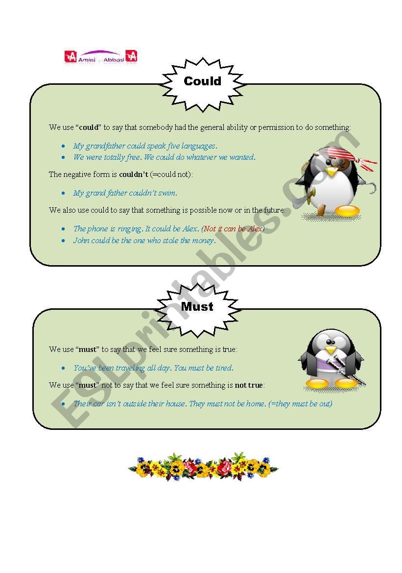 Modal Auxiliaries (2) worksheet