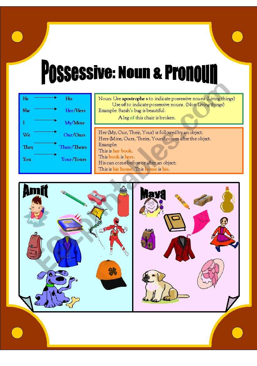 Possessive Pronouns worksheet