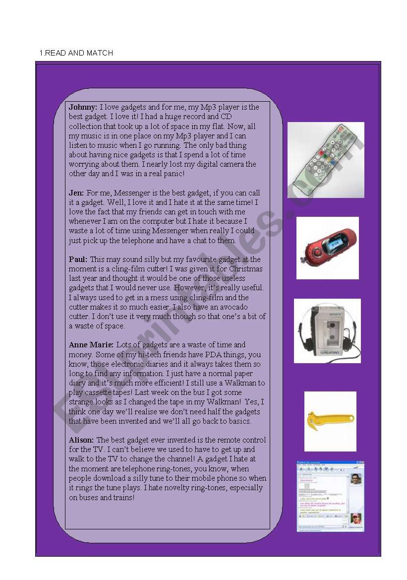 INVENTIONS worksheet
