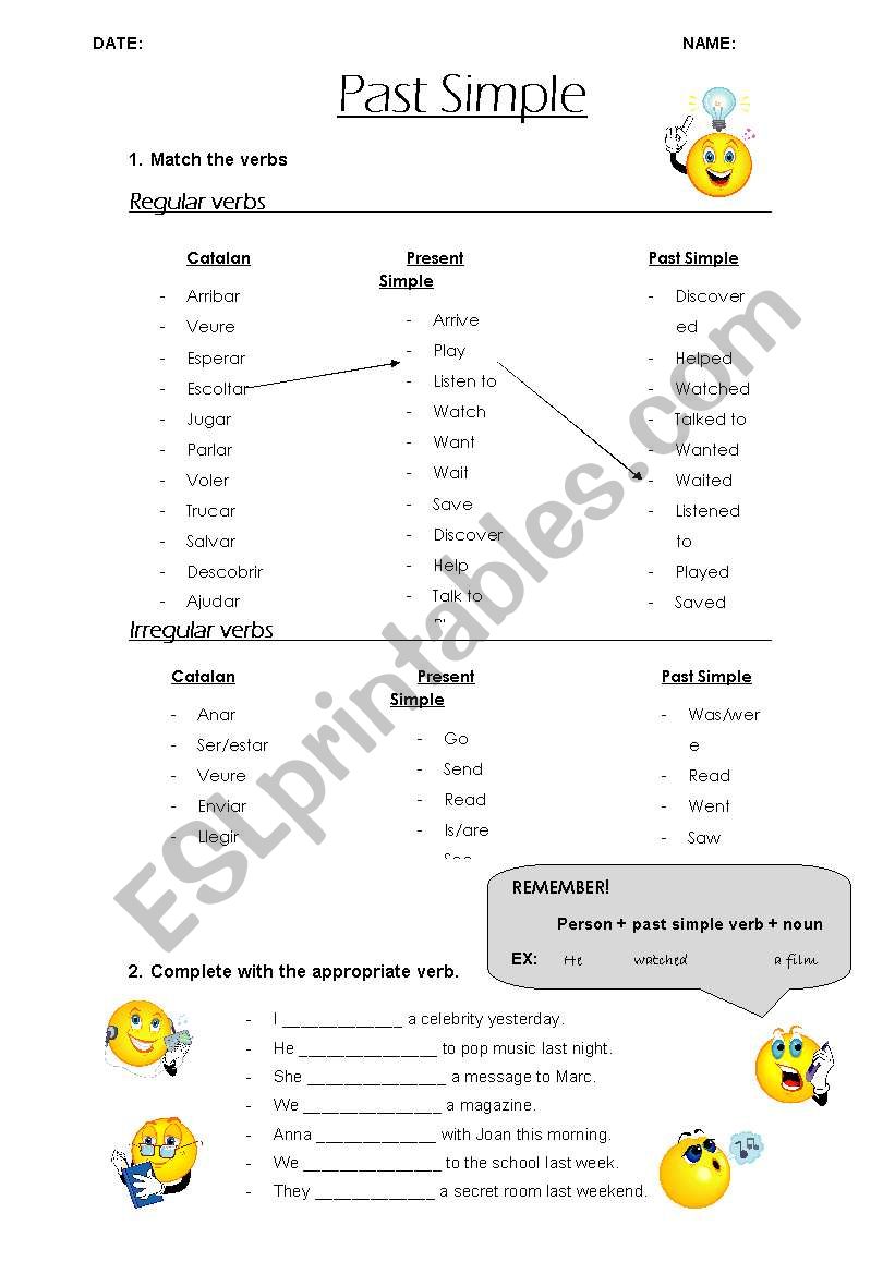 past simple worksheet