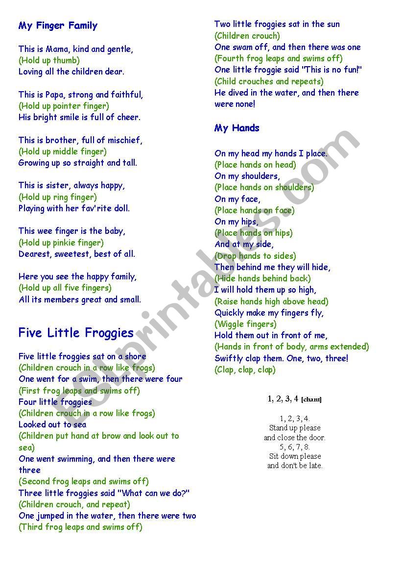 poems worksheet