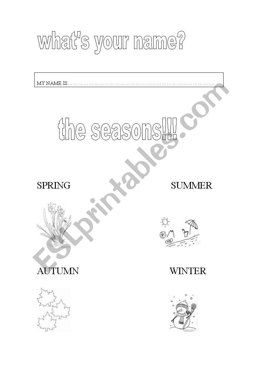 The seasons worksheet