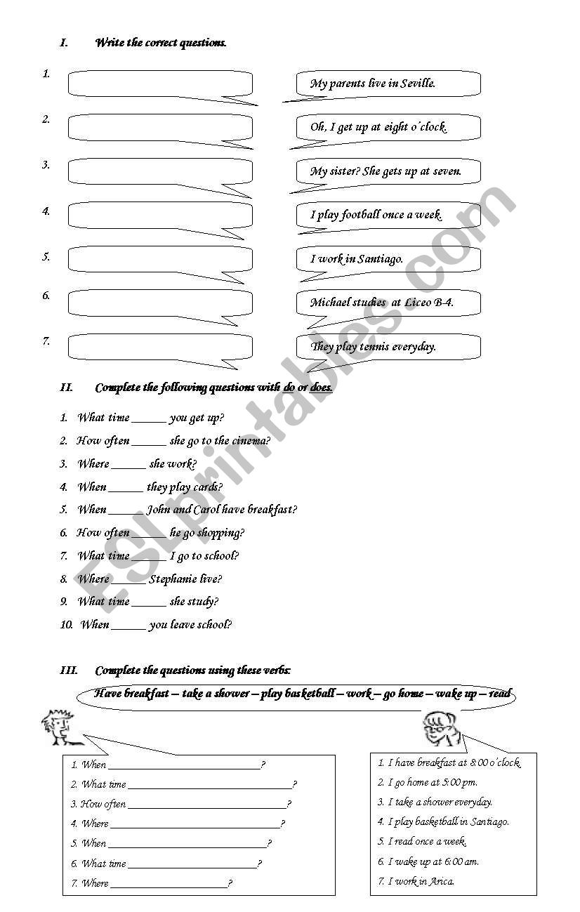 simple present worksheet worksheet