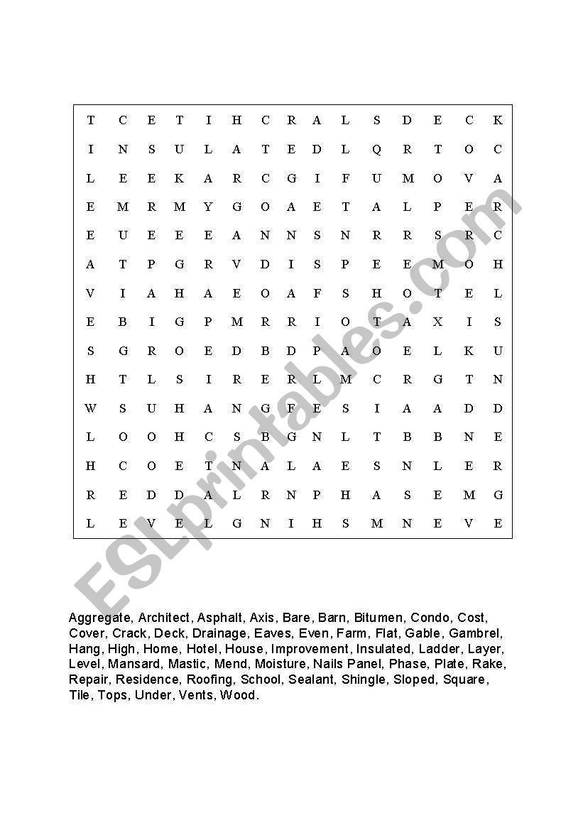 wordsearch worksheet