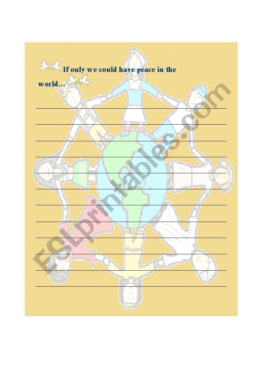 A Peaceful World worksheet