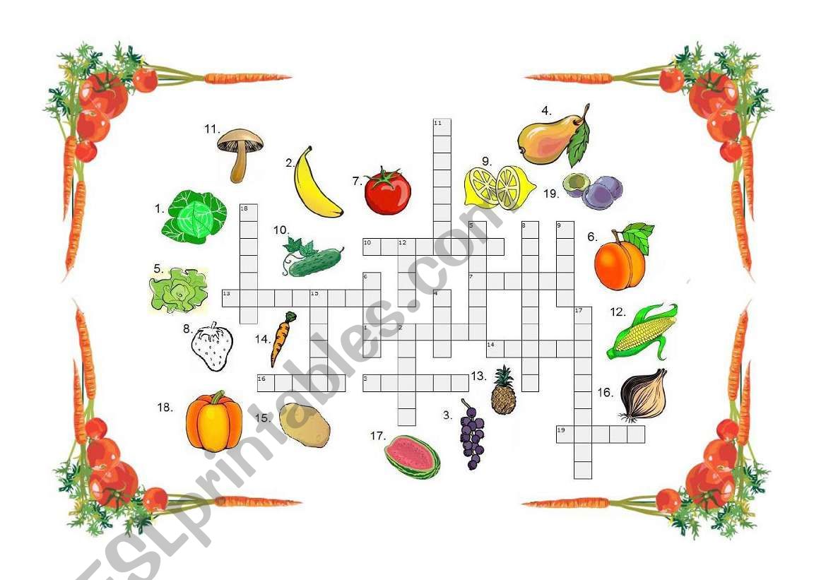 FRUIT&VEGGIES picture crossword