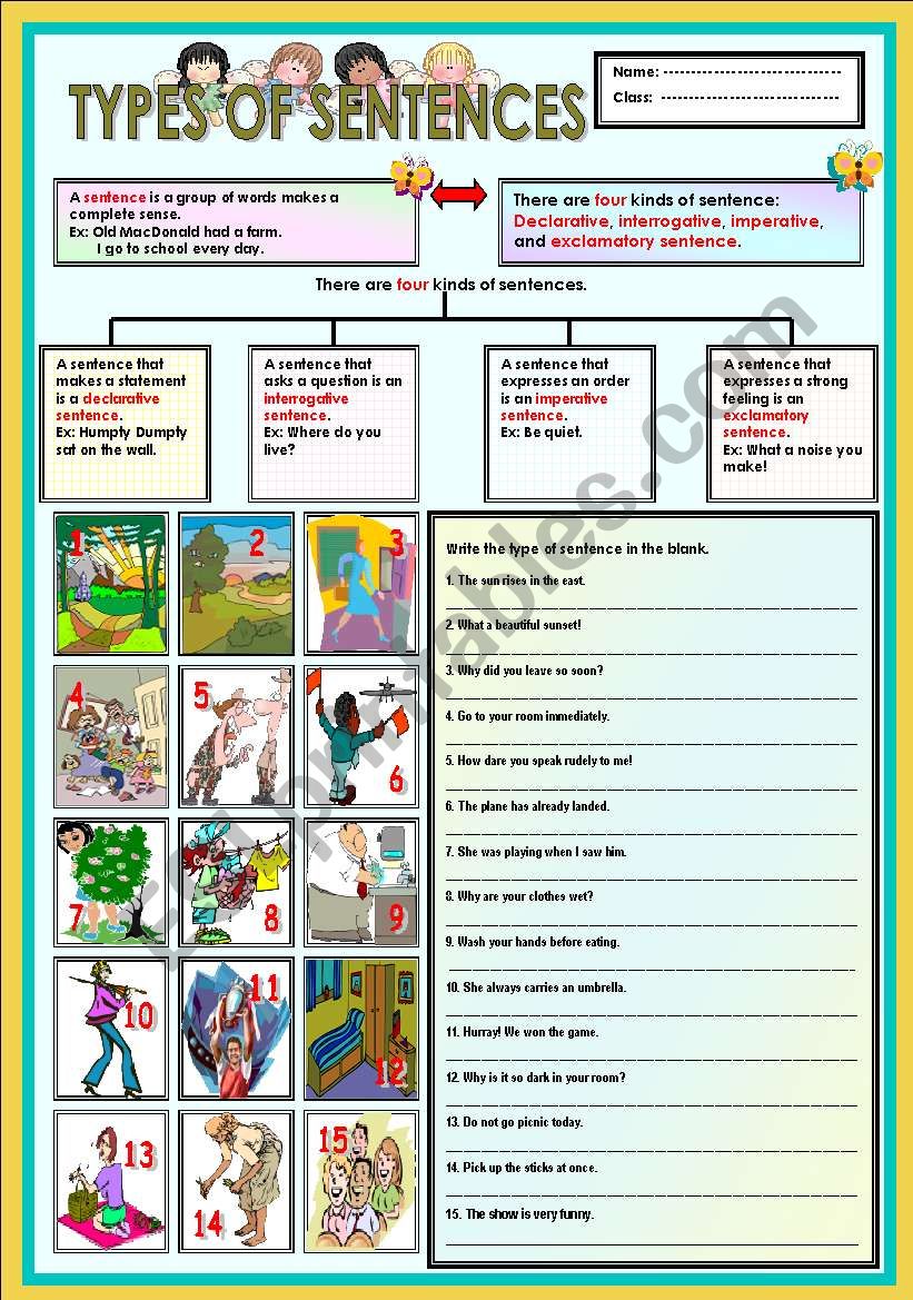 Type Of Sentences ESL Worksheet By Ayrin