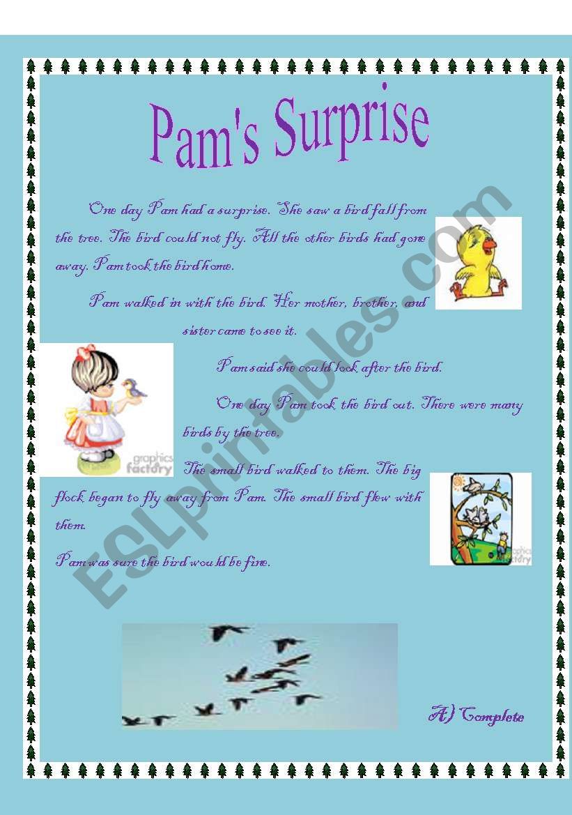 Pam Surprise worksheet