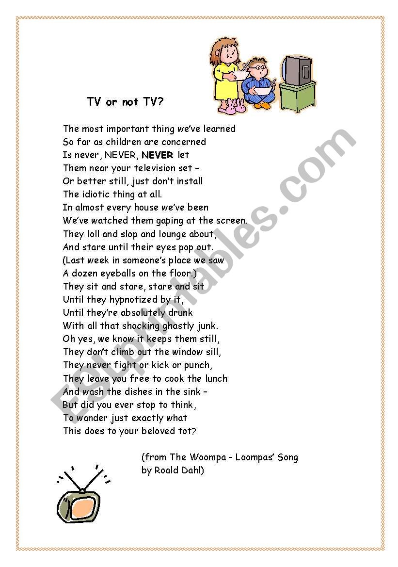 TV or not TV?  worksheet