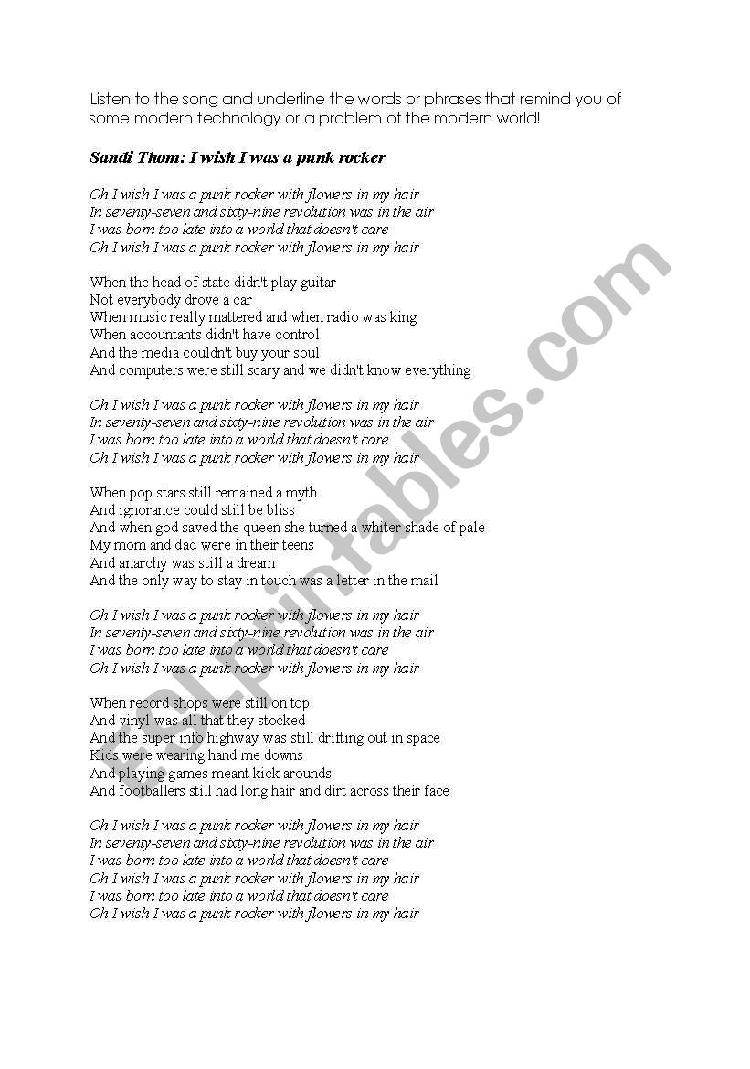modern technology worksheet
