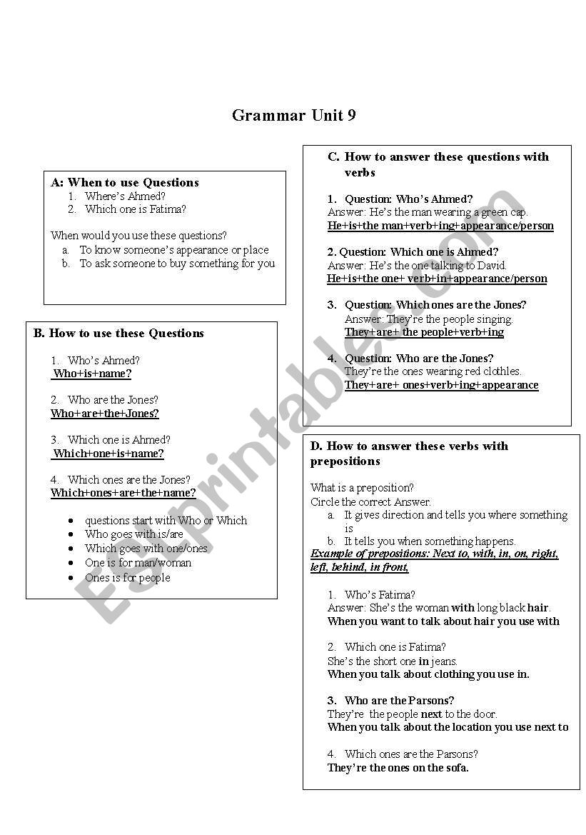 Questions Modifiers with Prepositions 