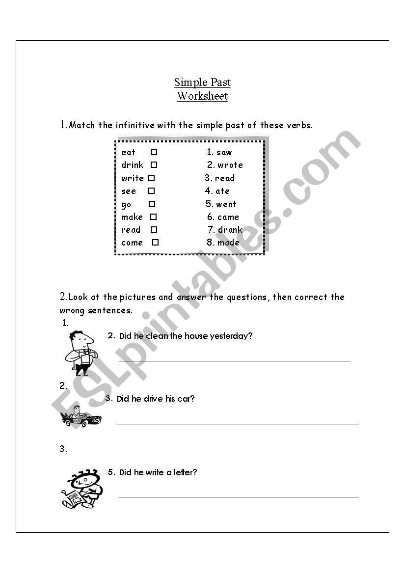 irregular verbs worksheet