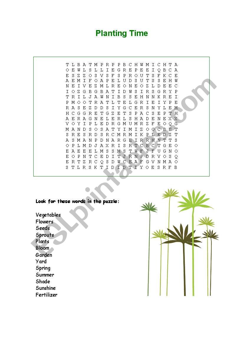Garden Wordsearch Puzzle worksheet
