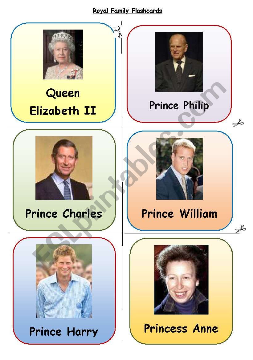 Royal Family Flashcards worksheet