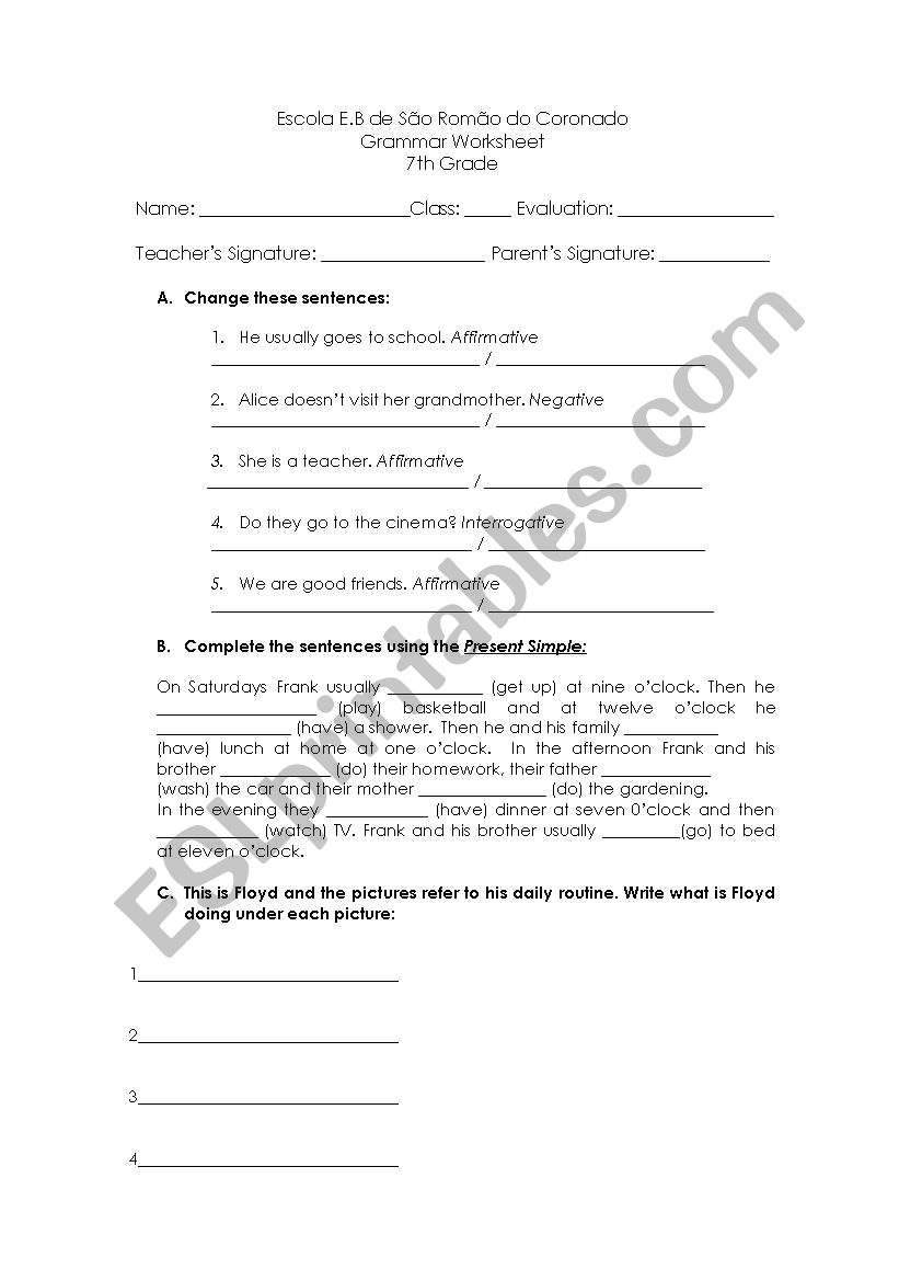 Present Simple worksheet