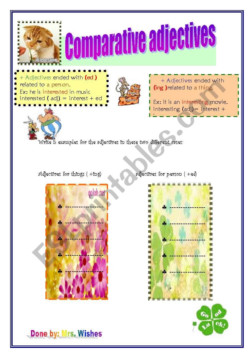 comparative adjectives worksheet