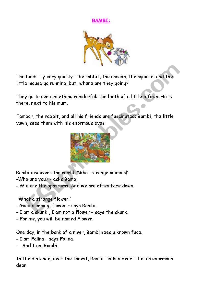 BAMBI worksheet