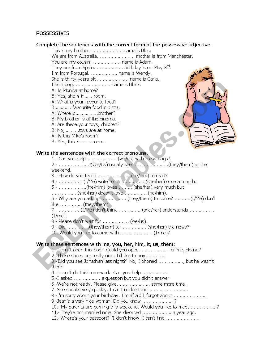 POSSESSIVES worksheet