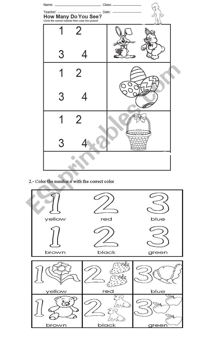 numbers worksheet