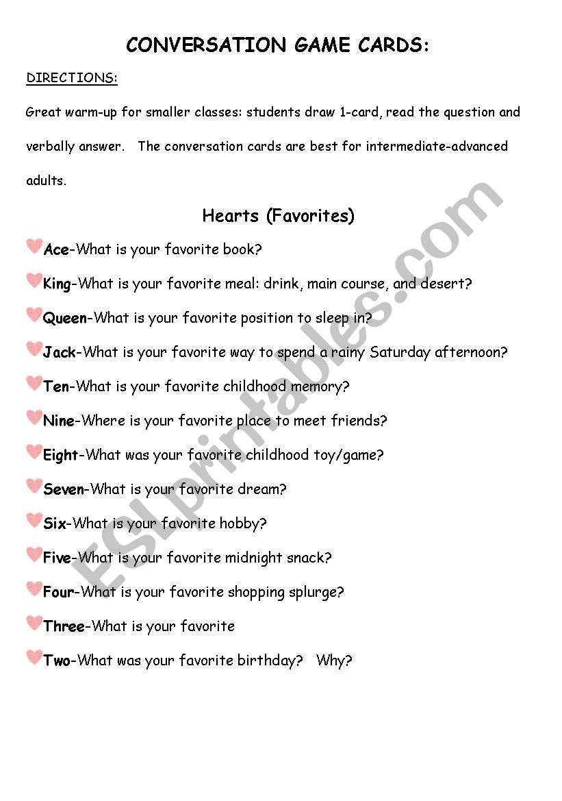 Conversation Starters-Deck of Cards