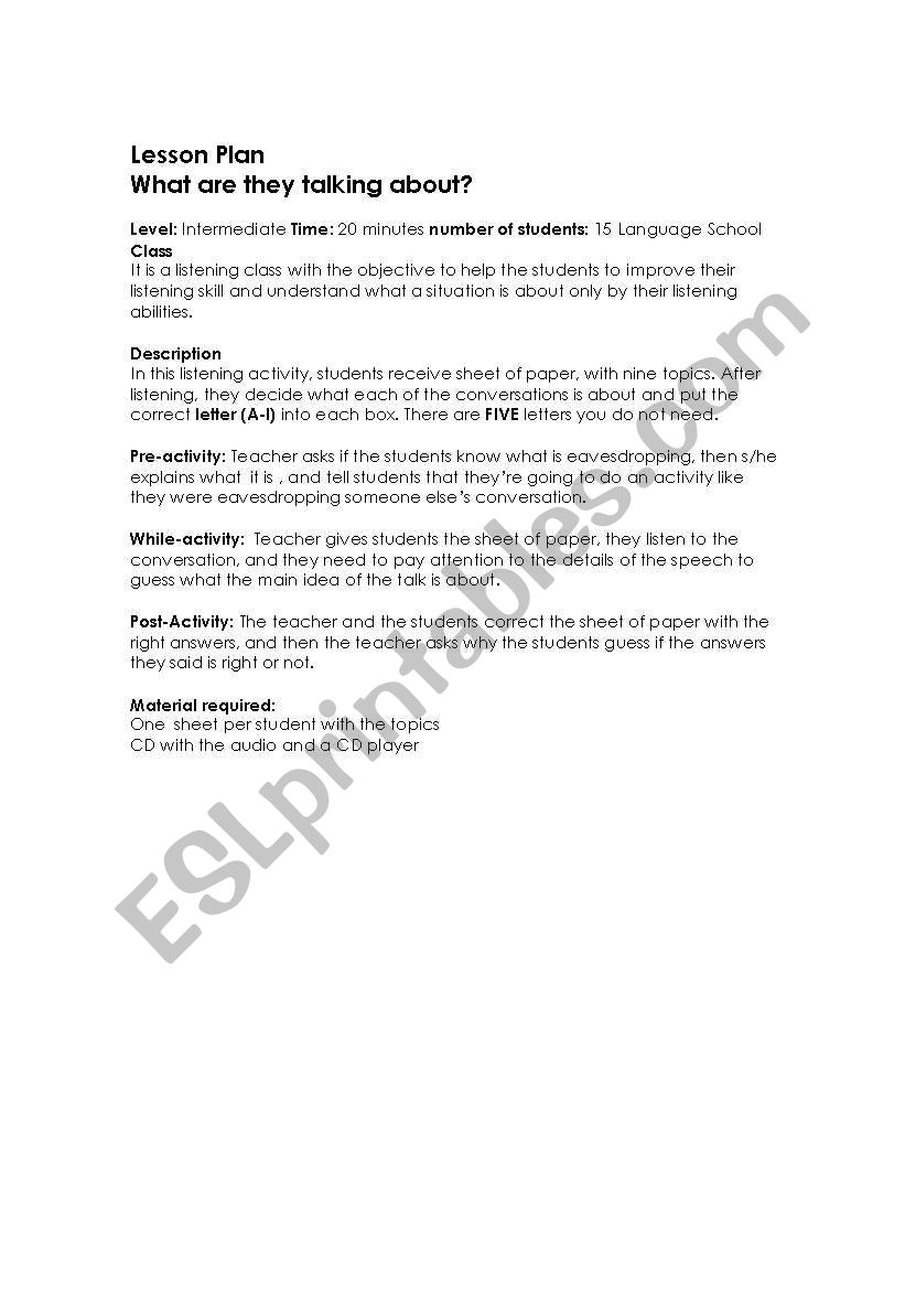 lesson plan worksheet