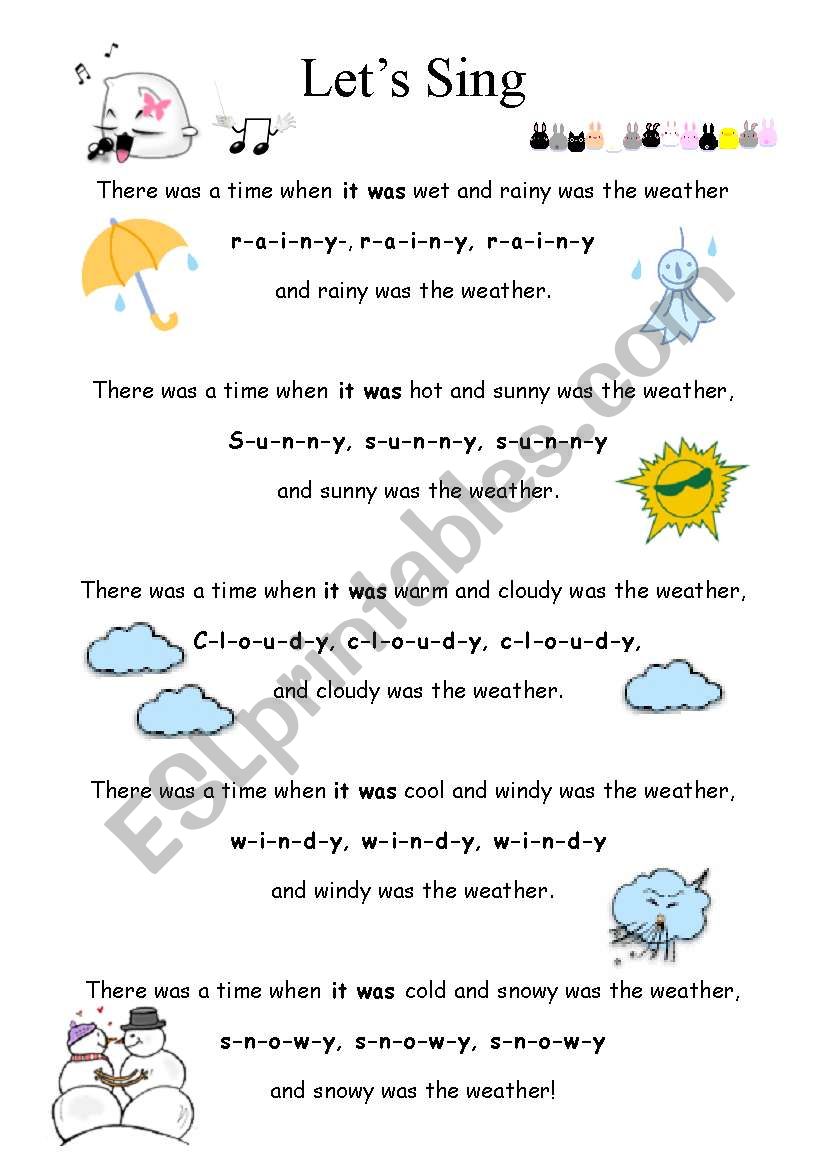 Wearther + past tense worksheet