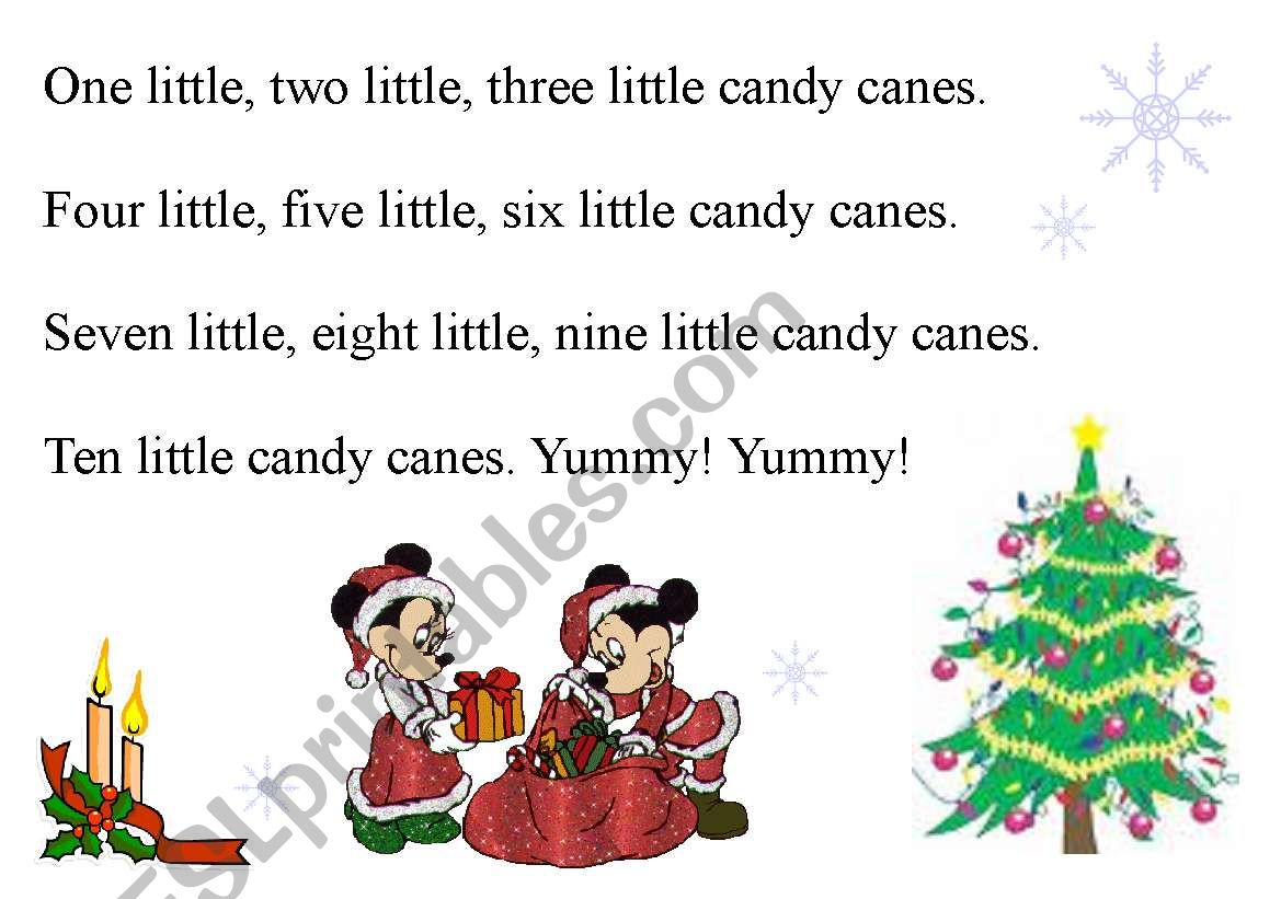 Christmas song - ten little candy canes