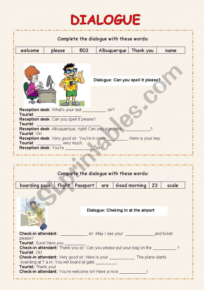 Dialogues worksheet